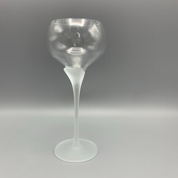 Colony Amaryllis Wine Goblet Satin Frosted Stem Clear 8 1/4" Replacement Vintage - Picture 4 of 6